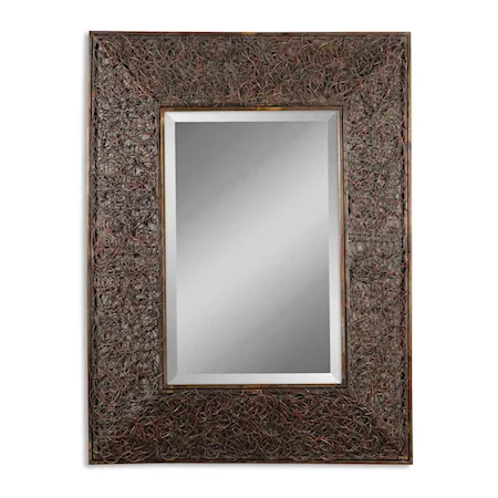 Knotted Rattan Mirror